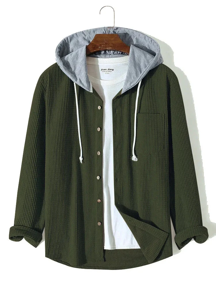 Laidback Knit Hoodie Shirt - Image 10