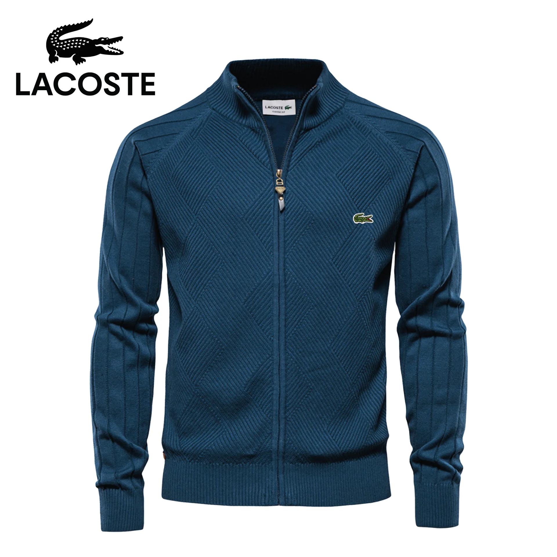 LC Men's Textured Zip-Up Sweater