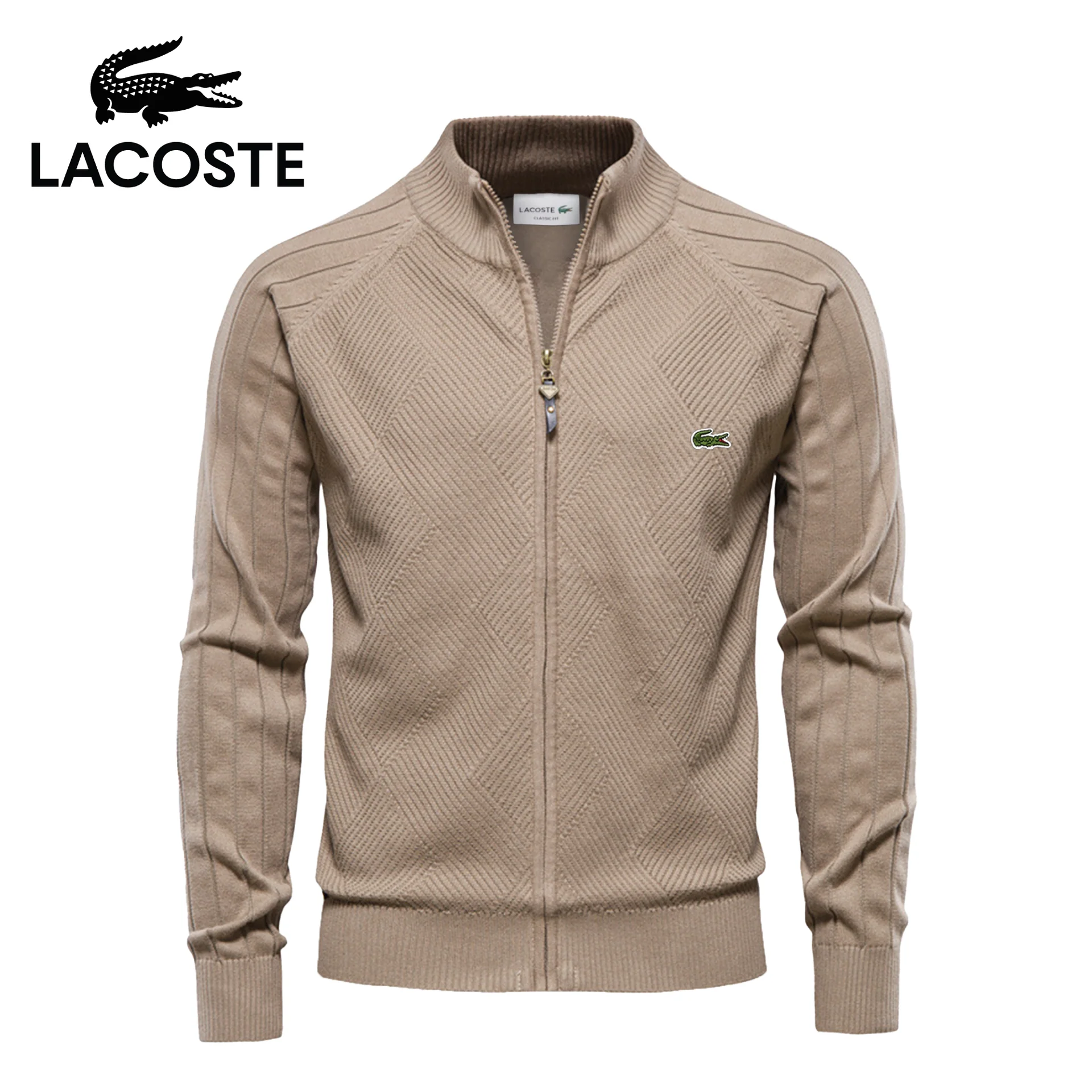 LC Men's Textured Zip-Up Sweater - Image 4