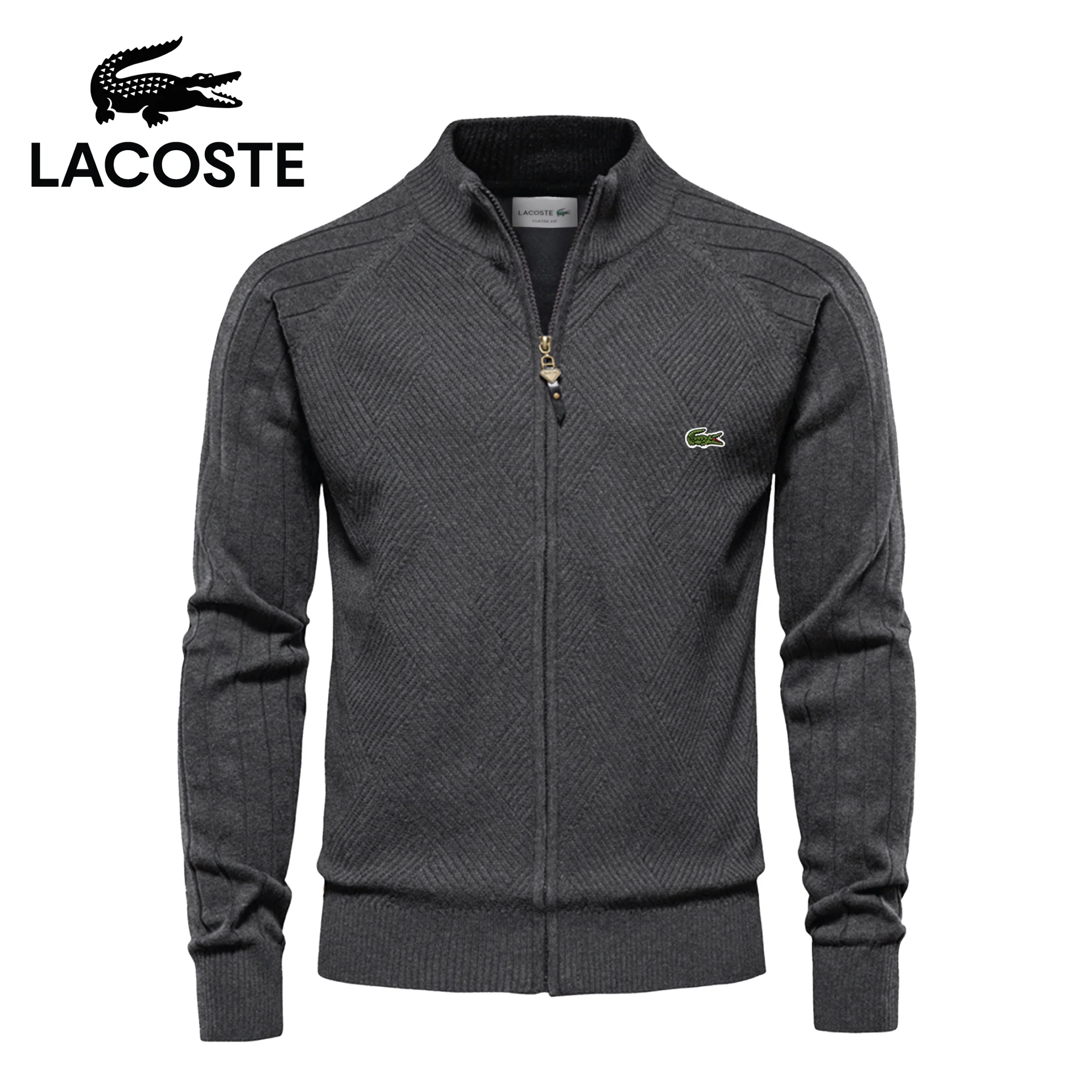LC Men's Textured Zip-Up Sweater - Image 5