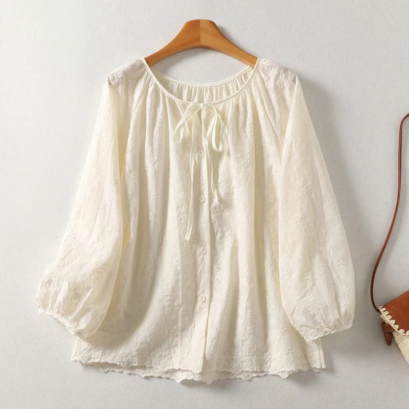 LIA LINEN BLOUSE