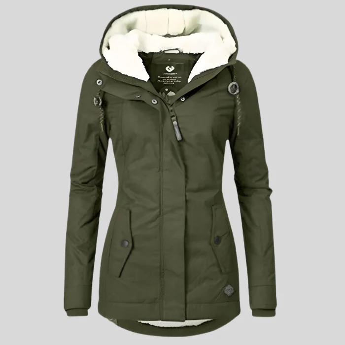 Maëlys - Long Waterproof Winter Coat with Hood and Warm Lining - Image 5
