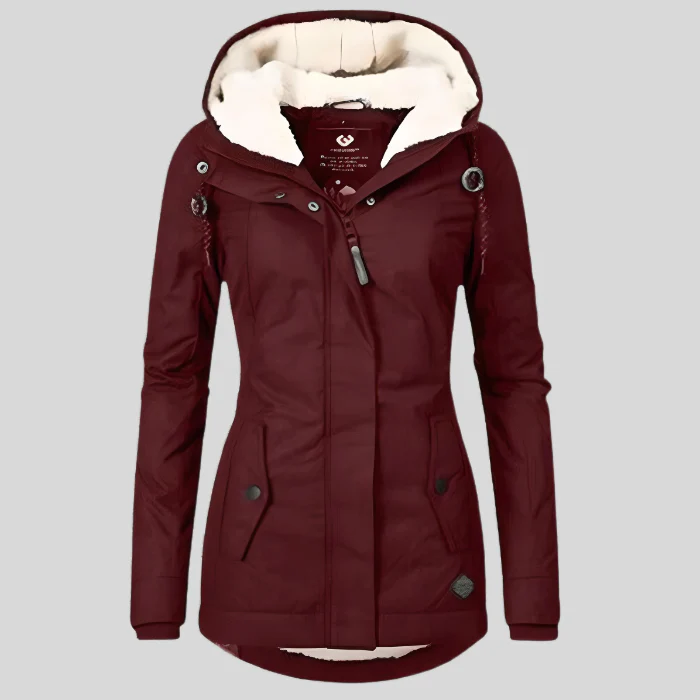 Maëlys - Long Waterproof Winter Coat with Hood and Warm Lining - Image 6