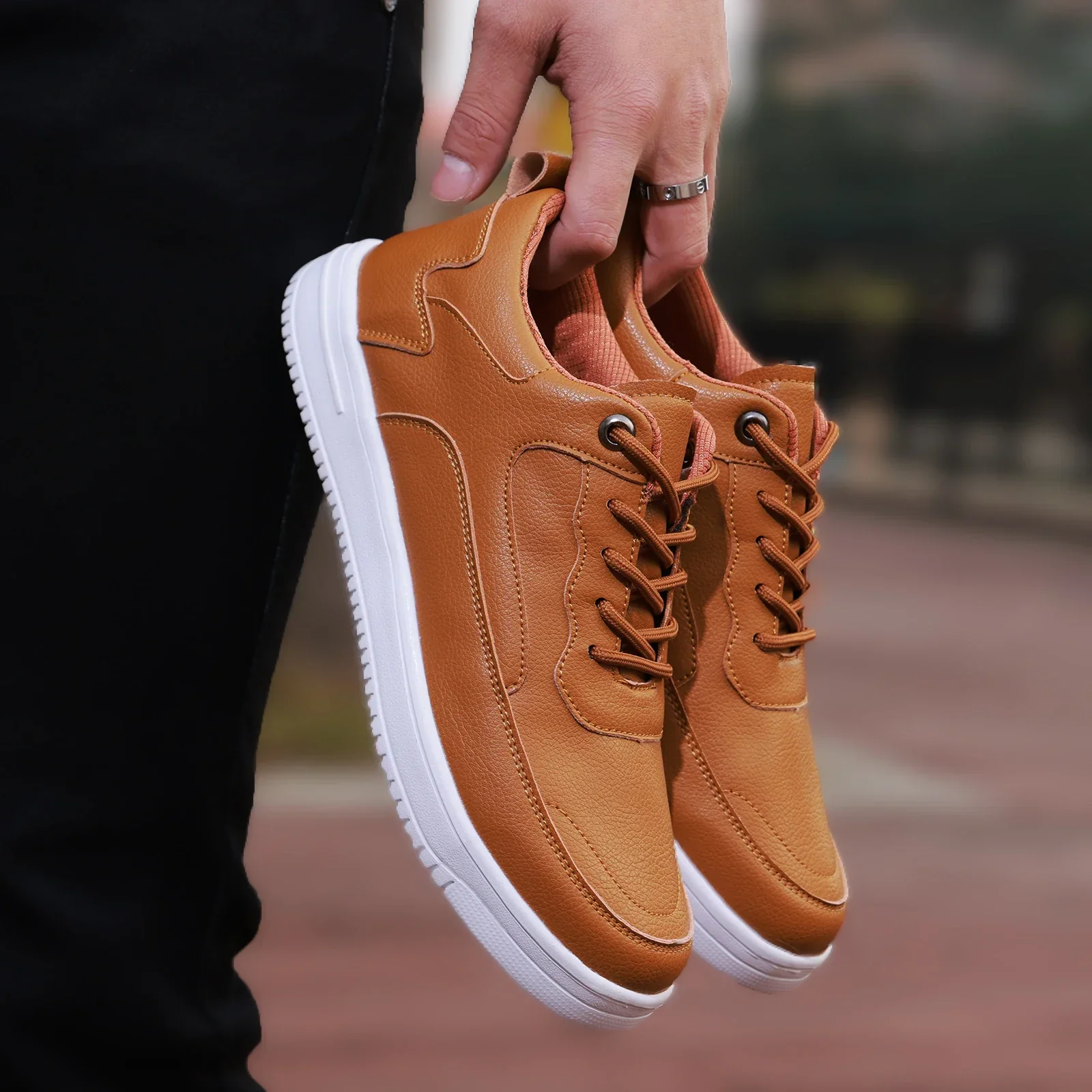 Matteo Leather Canvas Sneakers – Lightweight Breathable Fit for Men