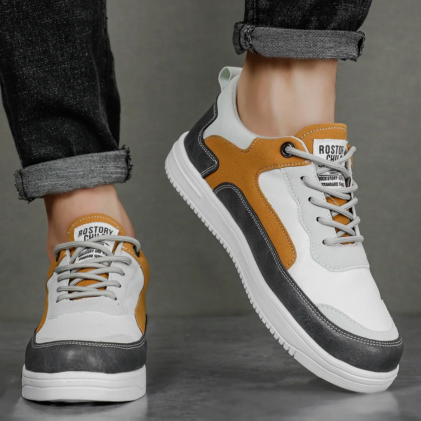 Matteo Leather Canvas Sneakers – Lightweight Breathable Fit for Men - Image 6