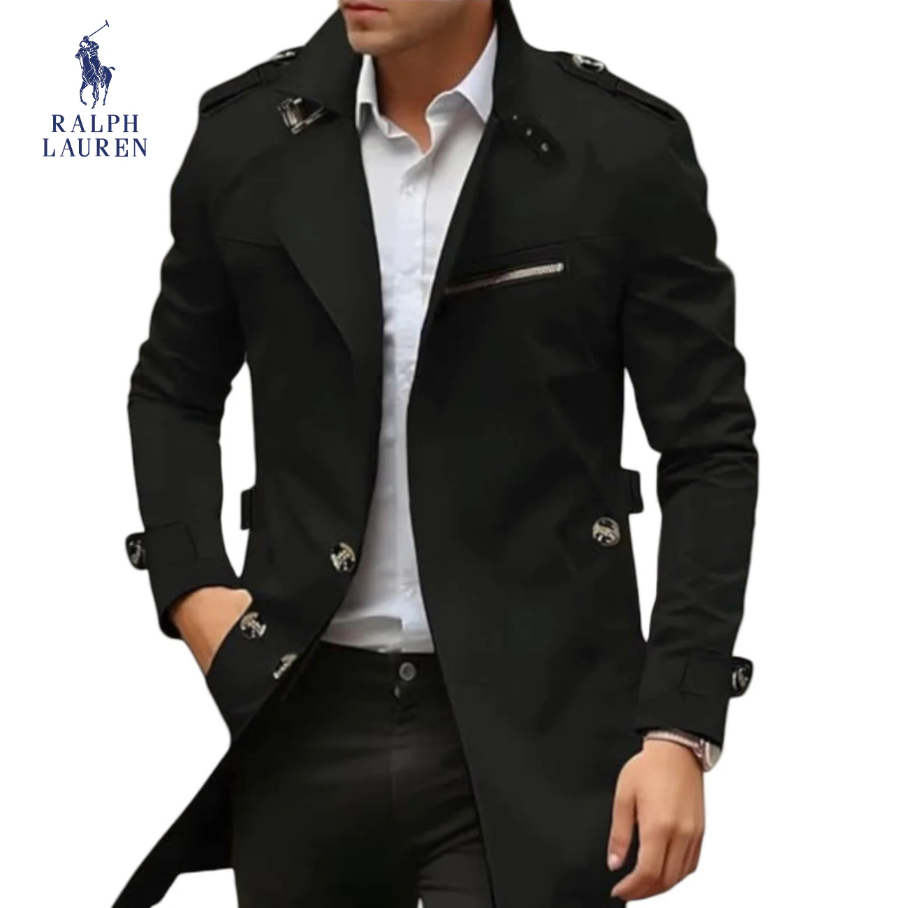 Men’s Tailored Mid-Length Urban Coat || Clearance Sale - Image 2