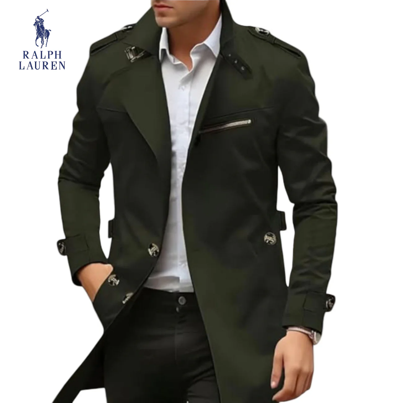 Men’s Tailored Mid-Length Urban Coat || Clearance Sale - Image 3