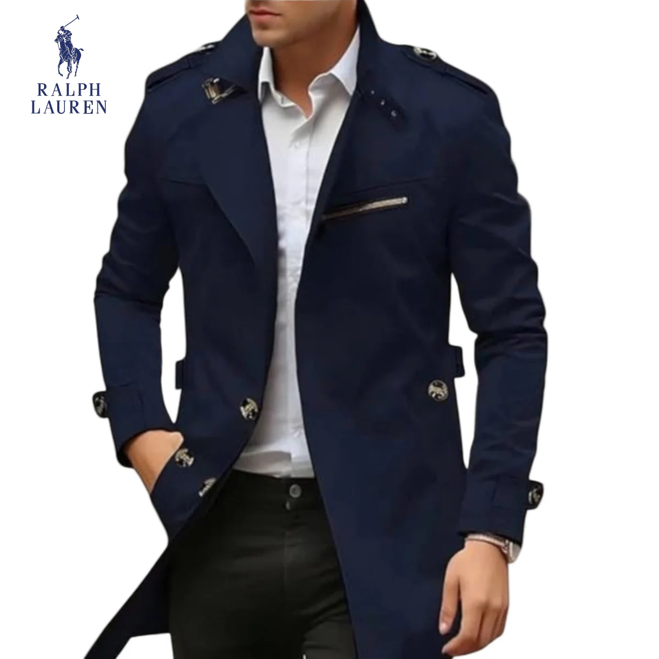 Men’s Tailored Mid-Length Urban Coat || Clearance Sale - Image 4