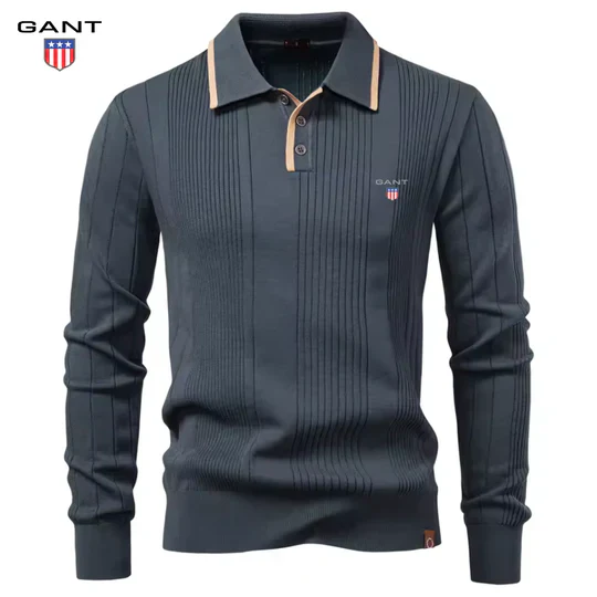 Men’s Textured Knit Polo Sweater || Clearance Sale - Image 2