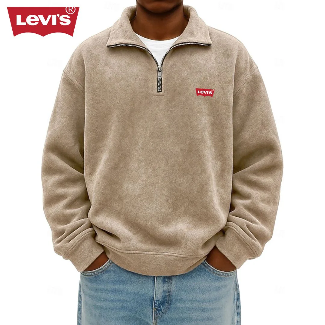 Men’s Zip Polo Pullover Sweatshirt - Clearance Sale - Image 11