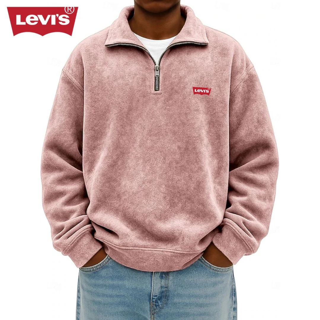 Men’s Zip Polo Pullover Sweatshirt - Clearance Sale - Image 9