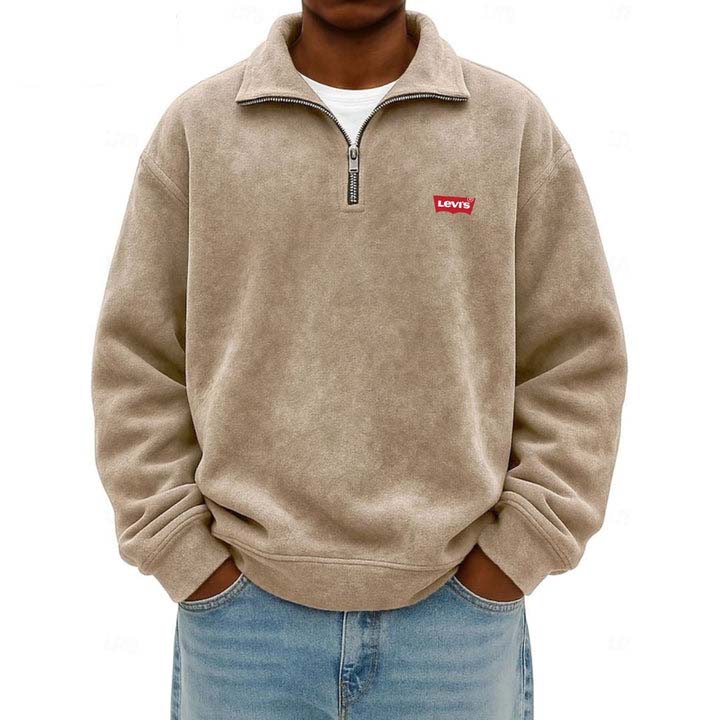 Men’s Zip Polo Pullover Sweatshirt - Clearance Sale - Image 11