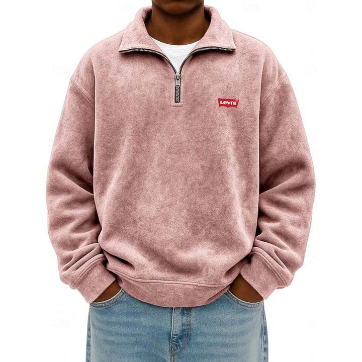 Men’s Zip Polo Pullover Sweatshirt - Clearance Sale - Image 9