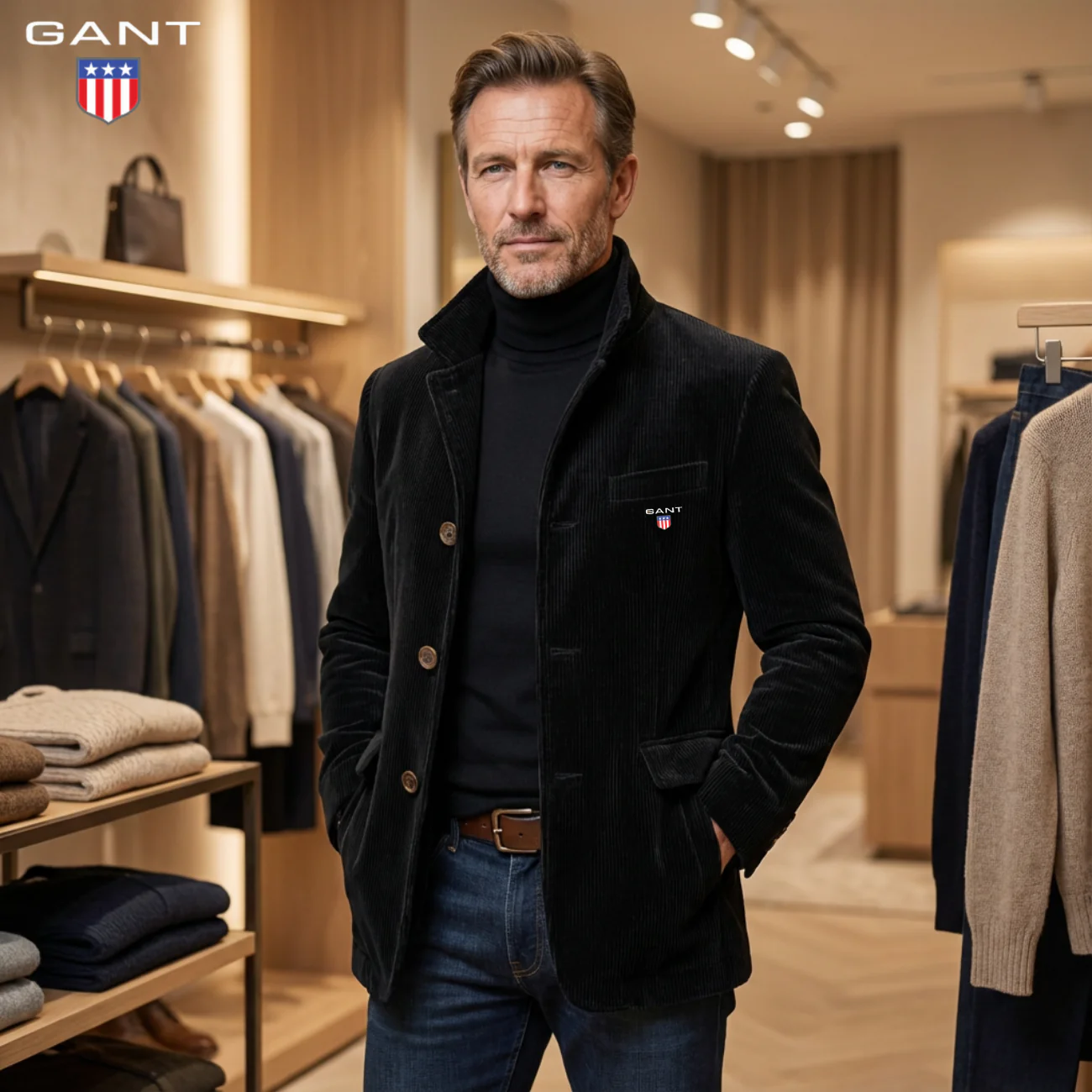 2026 Modern Fit || Corduroy Button Jacket