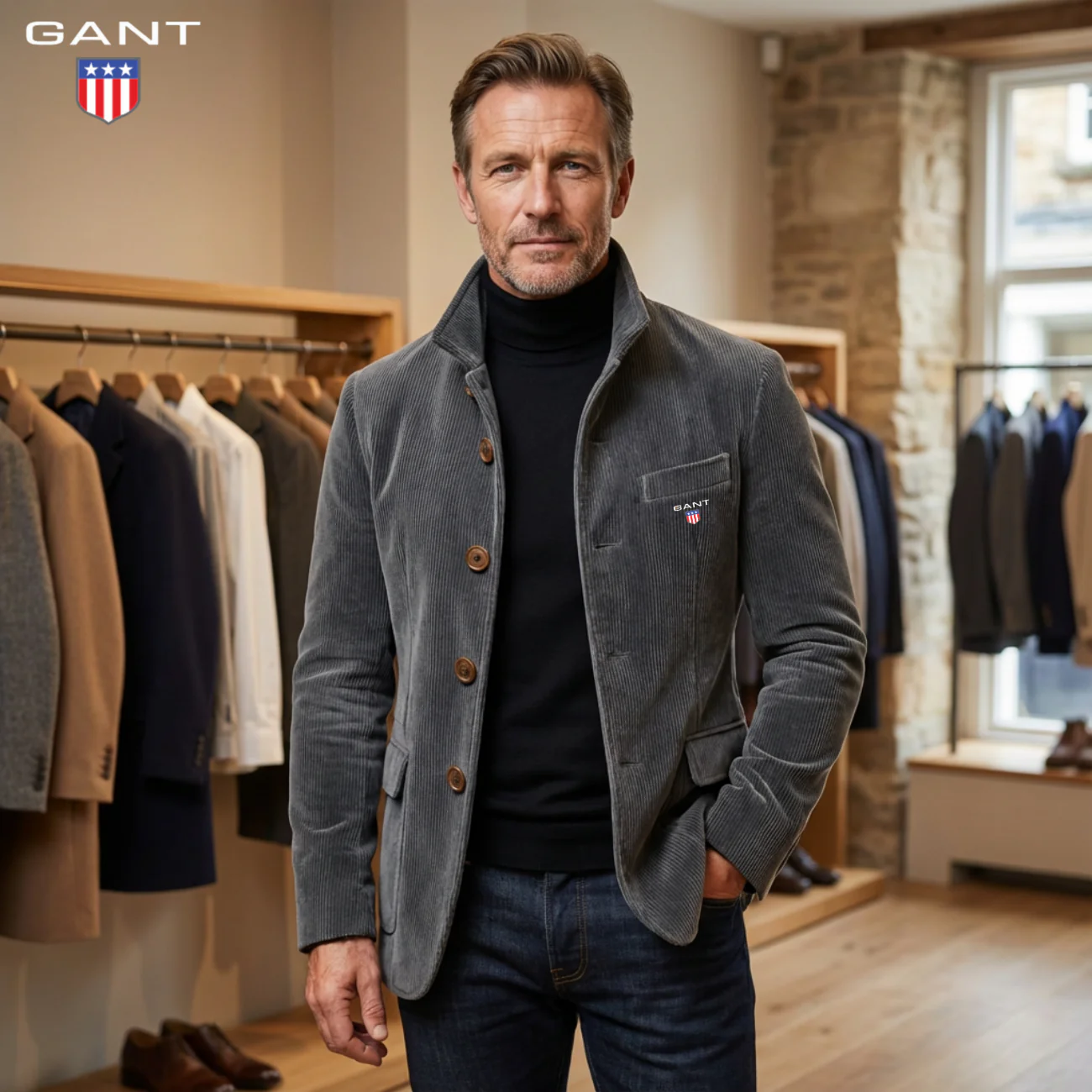 2026 Modern Fit || Corduroy Button Jacket - Image 3