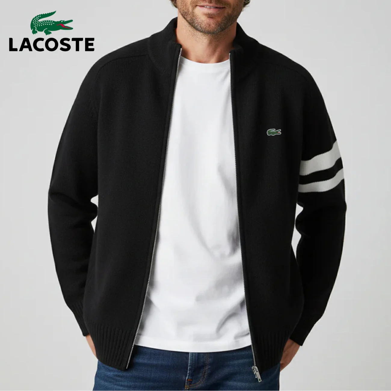 Modern Knit Cardigan with Zipper || CLEARANCE PRICE - Image 3