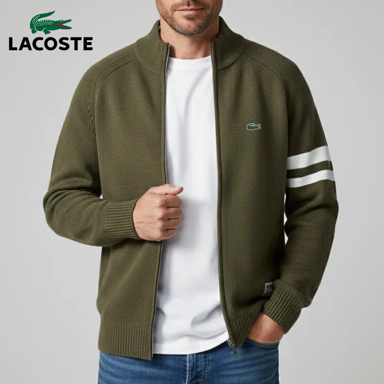 Modern Knit Cardigan with Zipper || CLEARANCE PRICE - Image 4