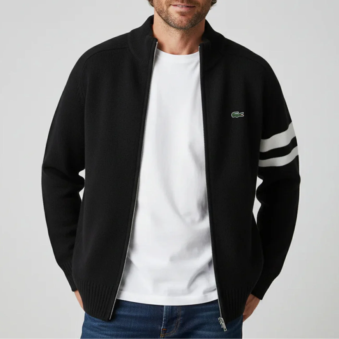 Modern Knit Cardigan with Zipper - CLEARANCE PRICE - Image 3