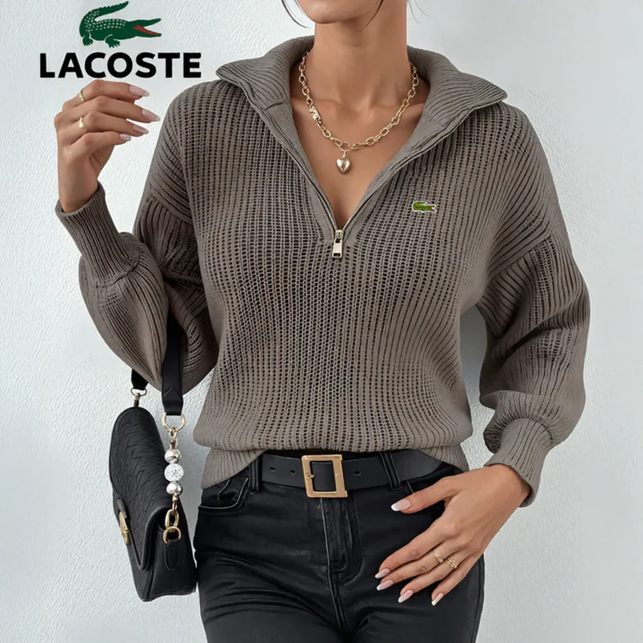 Modern Zip-Neck Knit Top || Clearance Sale - Image 5