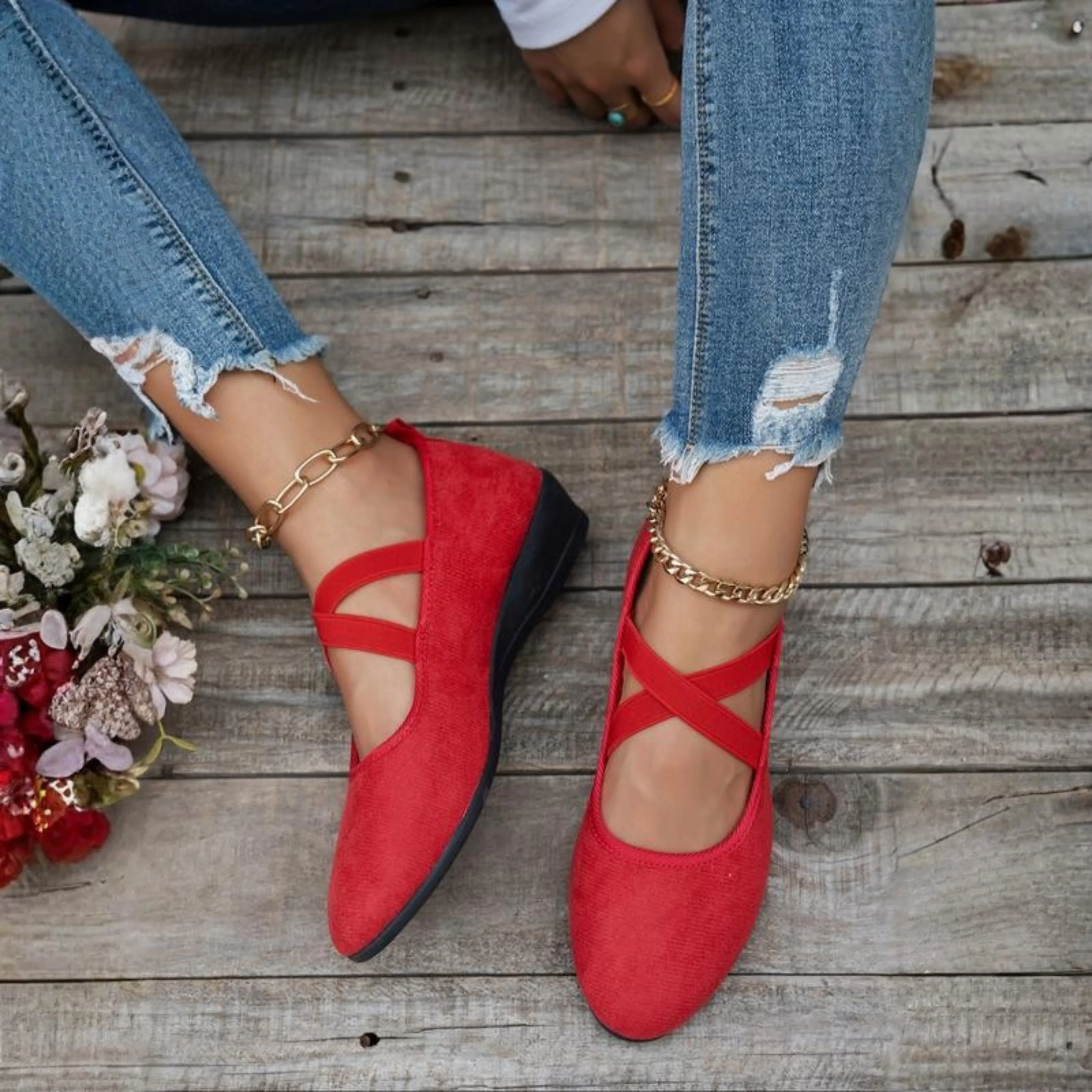 MONICA | CLOSED WEDGE HEEL BALLERINA FLAT - Image 3