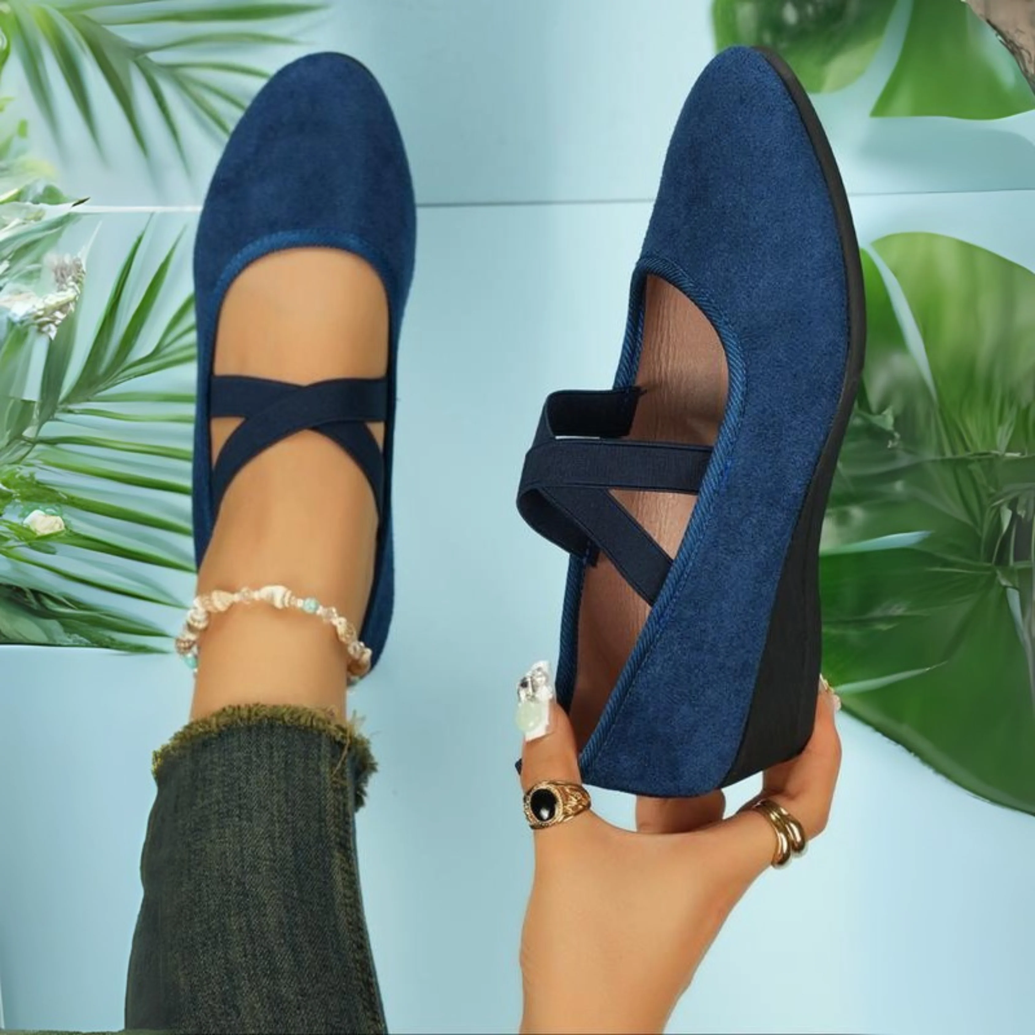 MONICA | CLOSED WEDGE HEEL BALLERINA FLAT - Image 4