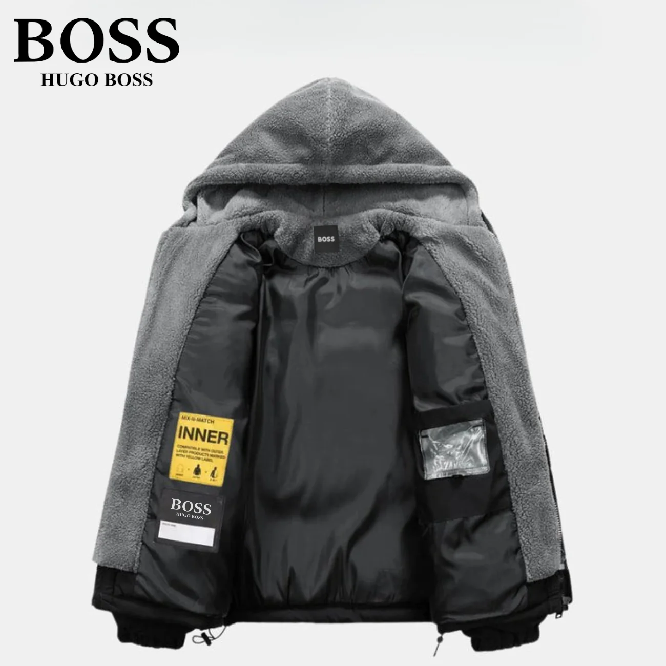 Padded Winter Jacket with Fleece Hood || CLEARANCE SALE - Image 4