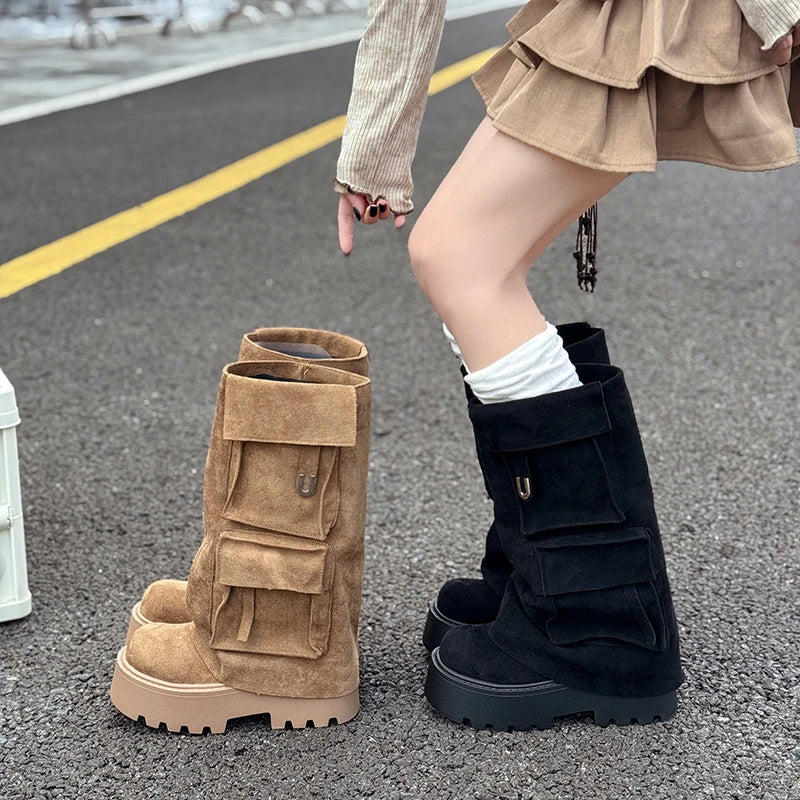 Palermo Vale Cargo Pocket Platform Boots - Image 3