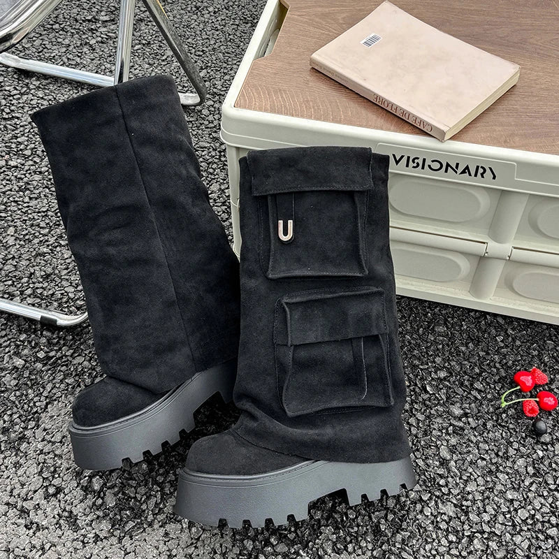 Palermo Vale Cargo Pocket Platform Boots - Image 6