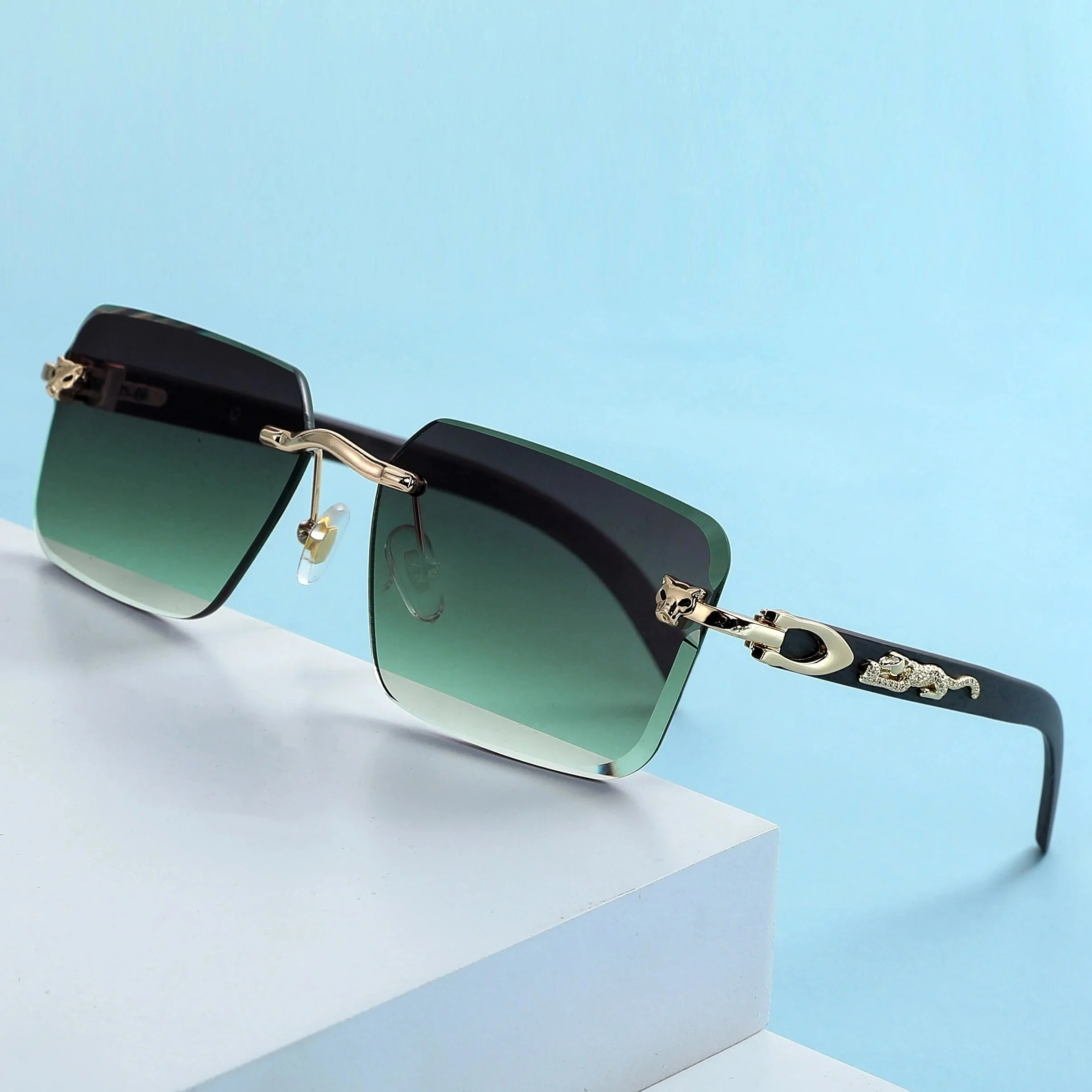 Panthion Square Rimless Sunglasses - Image 3