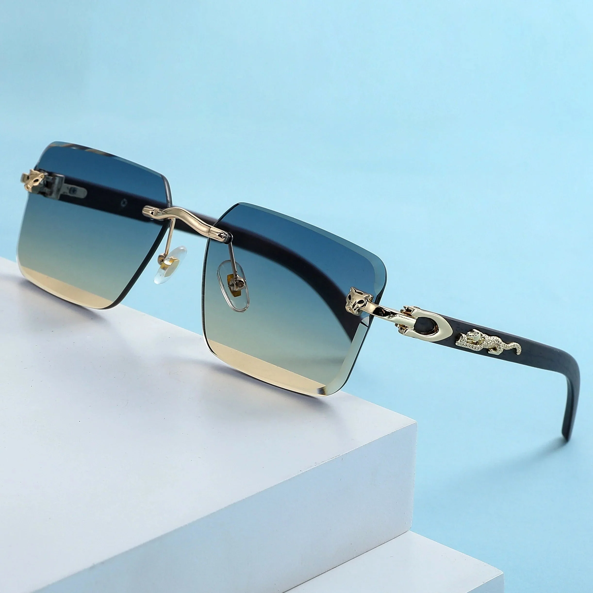 Panthion Square Rimless Sunglasses - Image 4