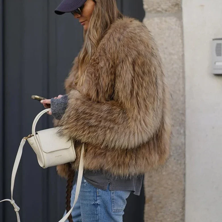 Plush Faux Fur Jacket for Women - Image 5