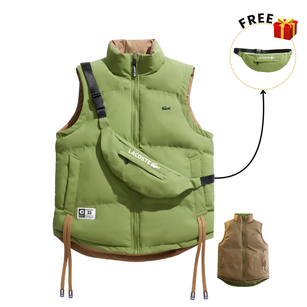 Reversible Insulated Vest with FREE Shoulder Bag - Clearance Sale - Image 2