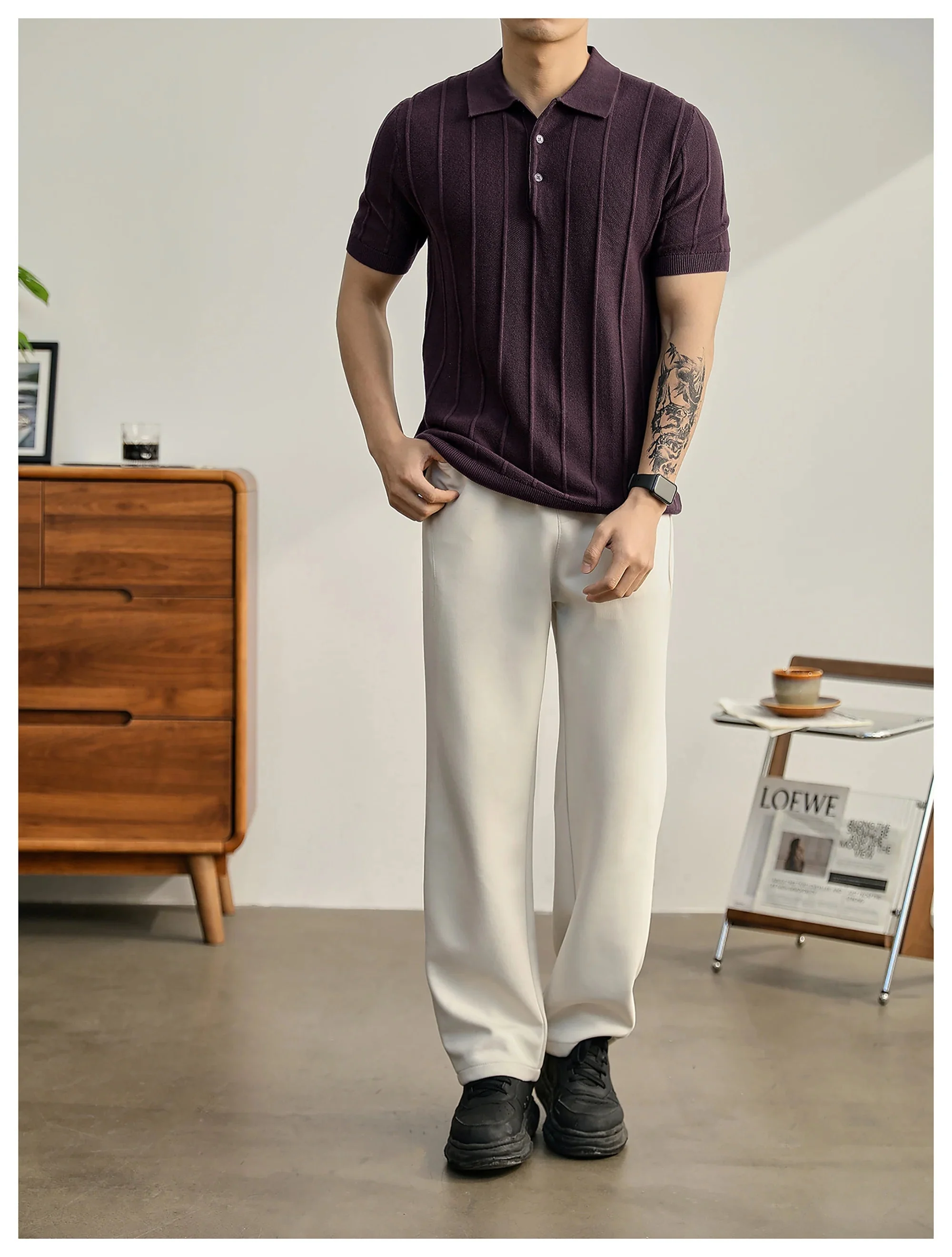 Riviera Textured Knit Polo Shirt - Image 10