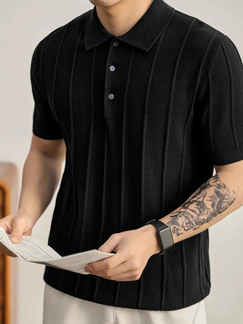 Riviera Textured Knit Polo Shirt - Image 22