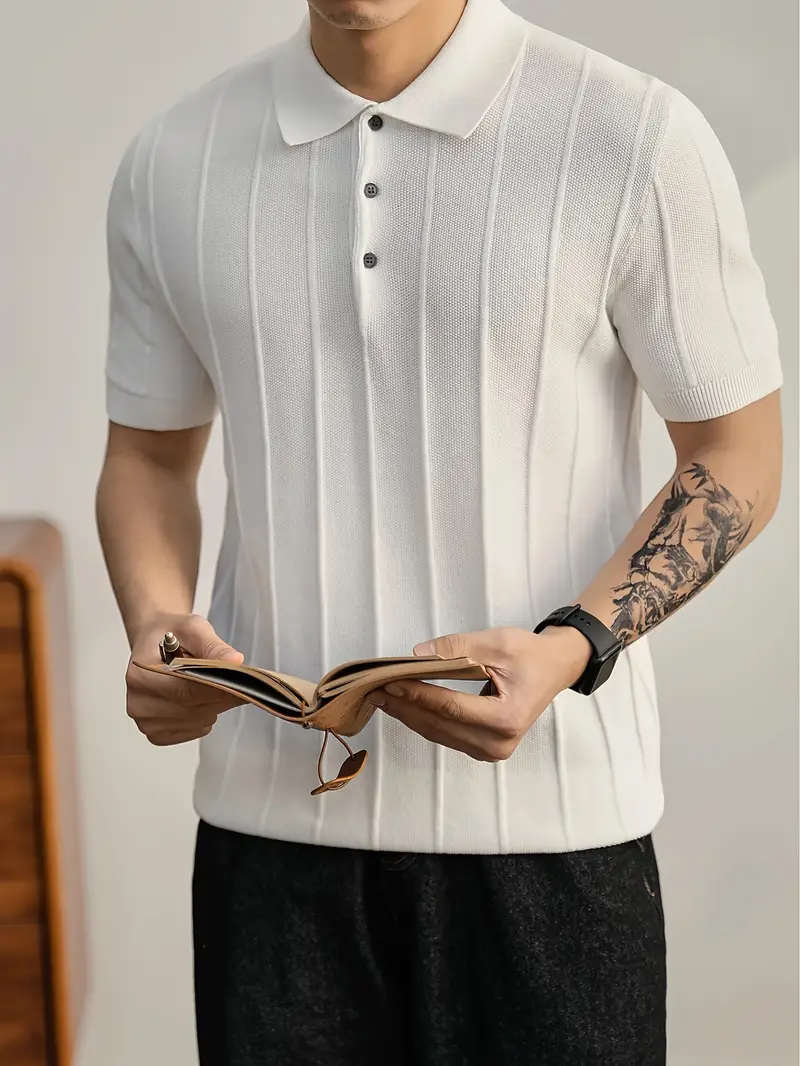 Riviera Textured Knit Polo Shirt - Image 23