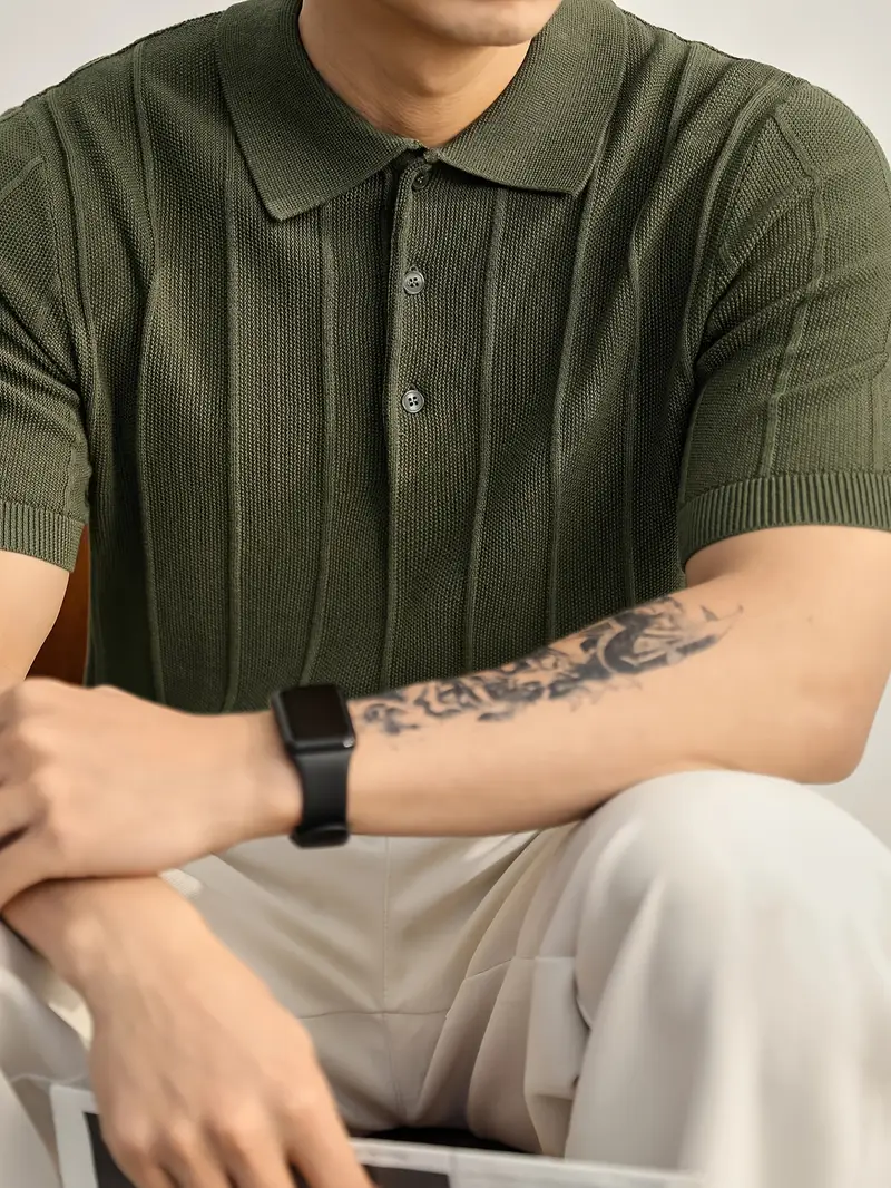 Riviera Textured Knit Polo Shirt - Image 4