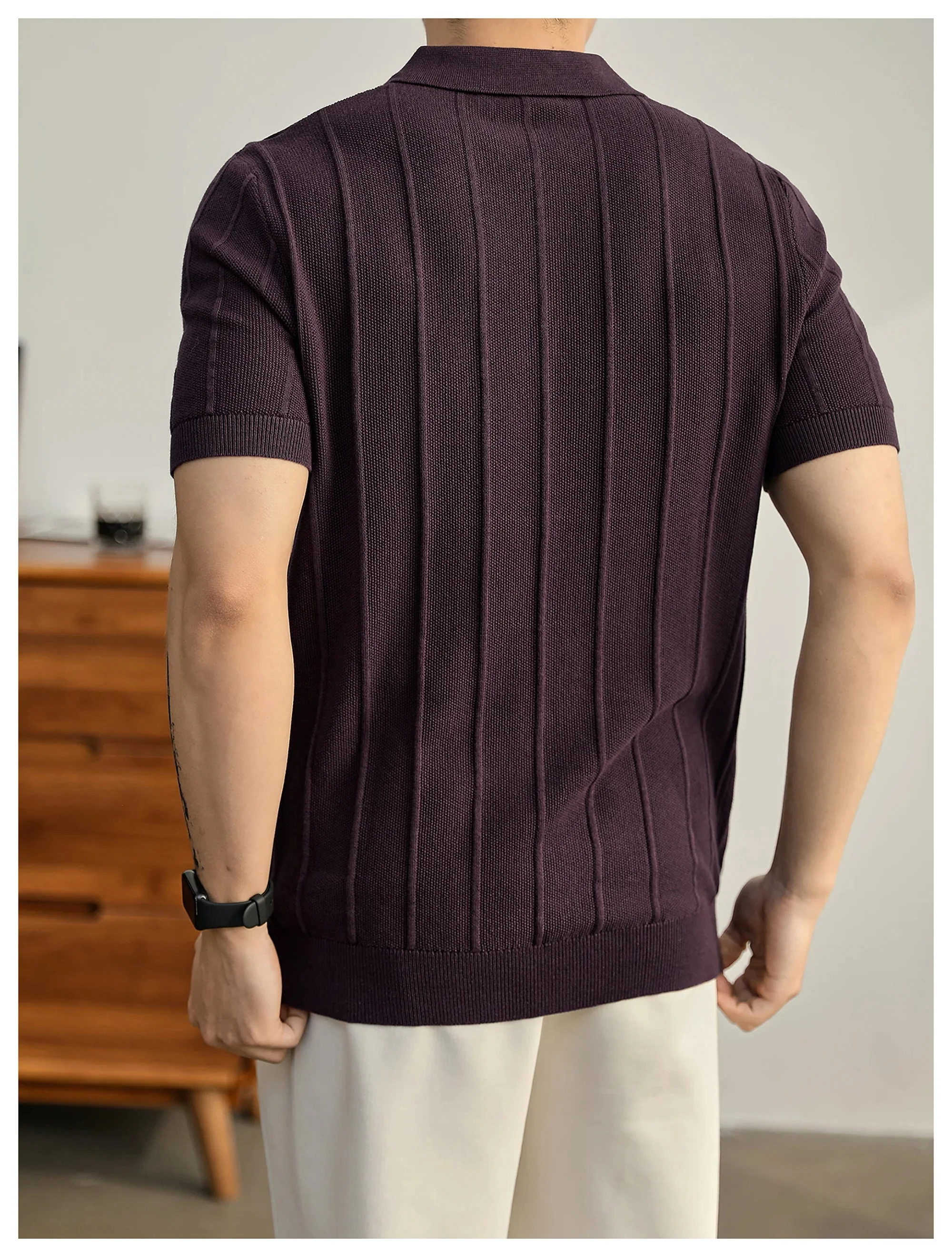 Riviera Textured Knit Polo Shirt - Image 7