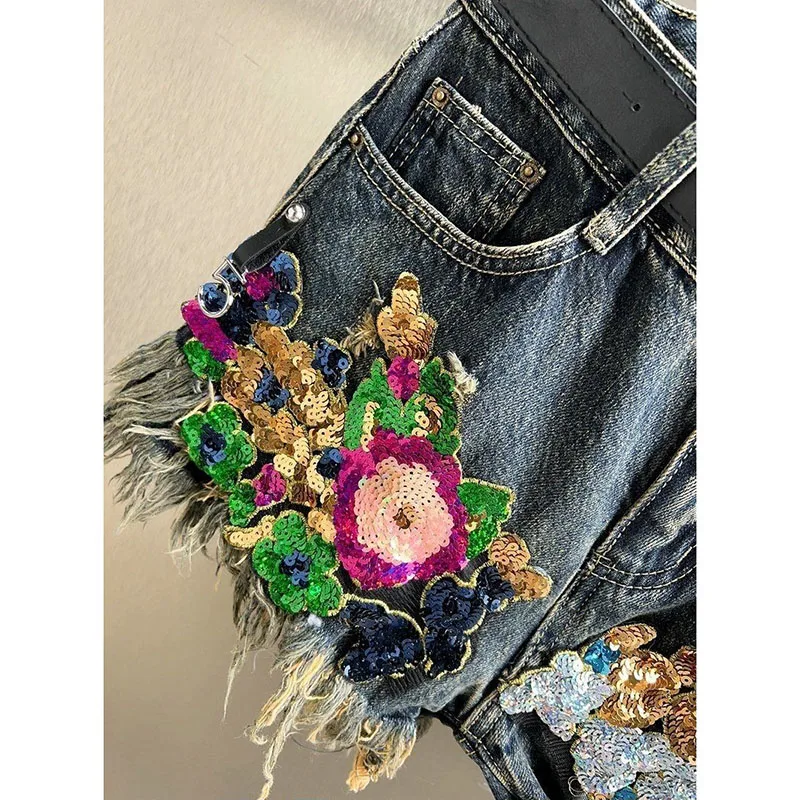 Roselane Bloom‑Edge Denim Shorts - Image 5