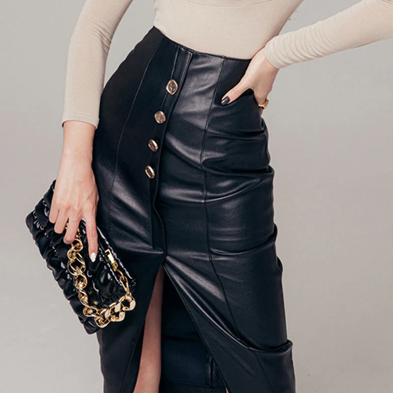 SALINA LEATHER SKIRT - Image 3