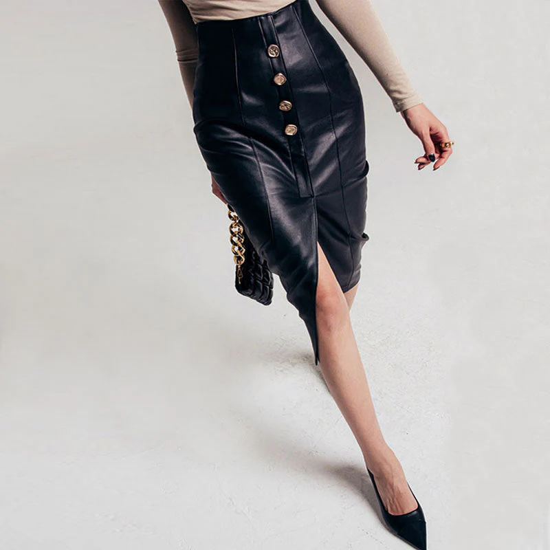 SALINA LEATHER SKIRT - Image 4