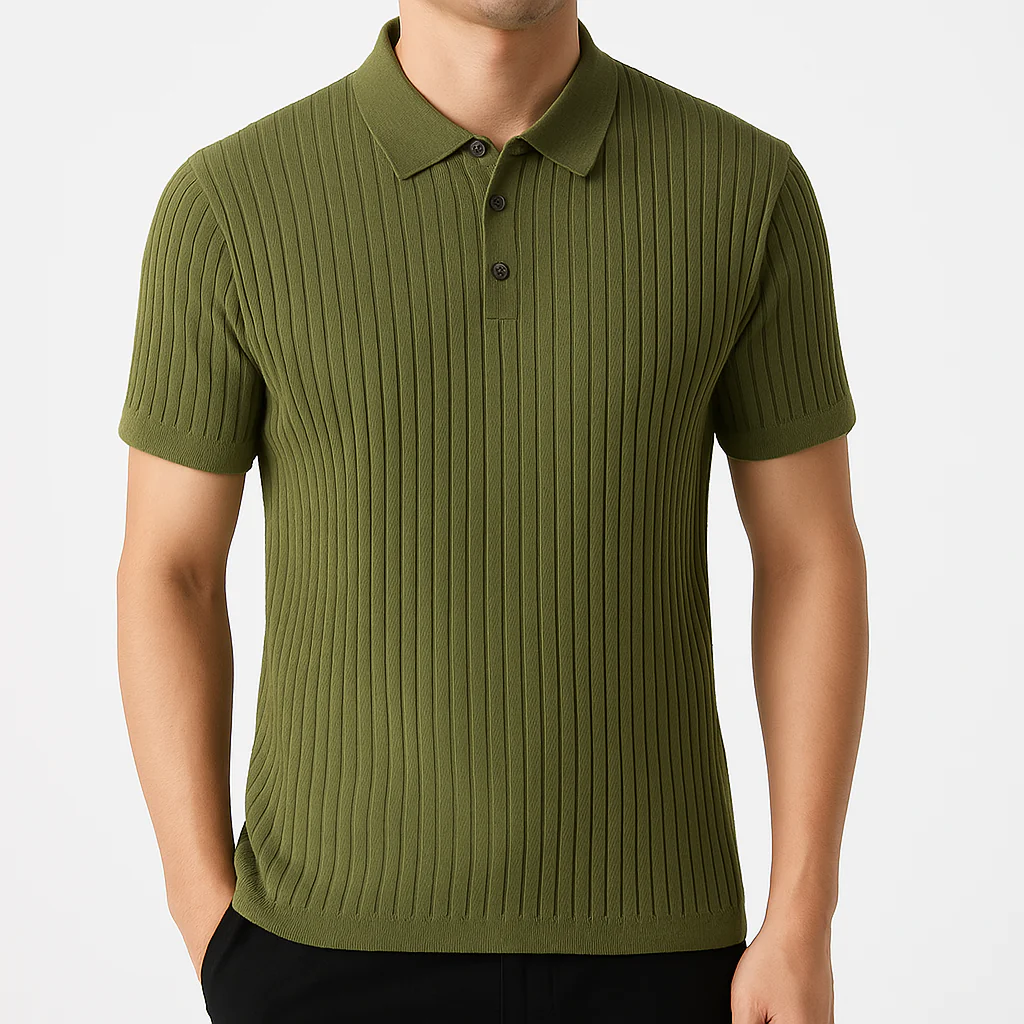 Savoni Ribbed Knit Polo - Image 2
