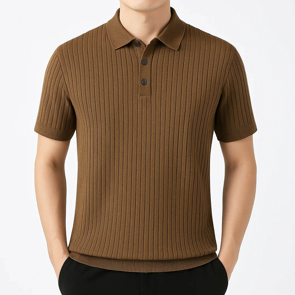 Savoni Ribbed Knit Polo - Image 3
