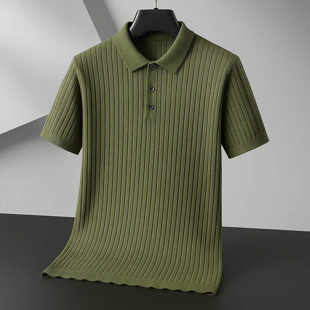 Savoni Ribbed Knit Polo - Image 7