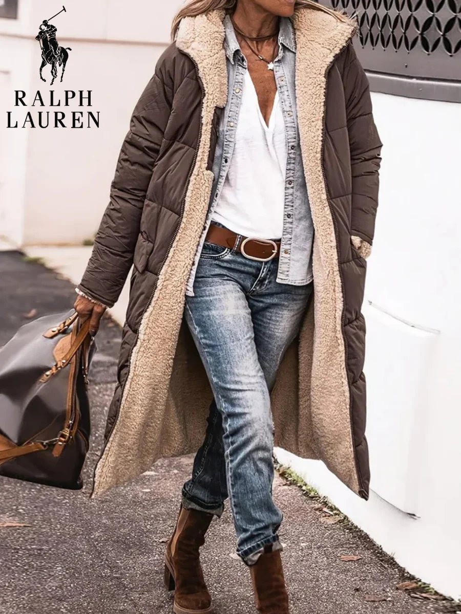 Sherpa-Lined Long Puffer Coat - Image 2
