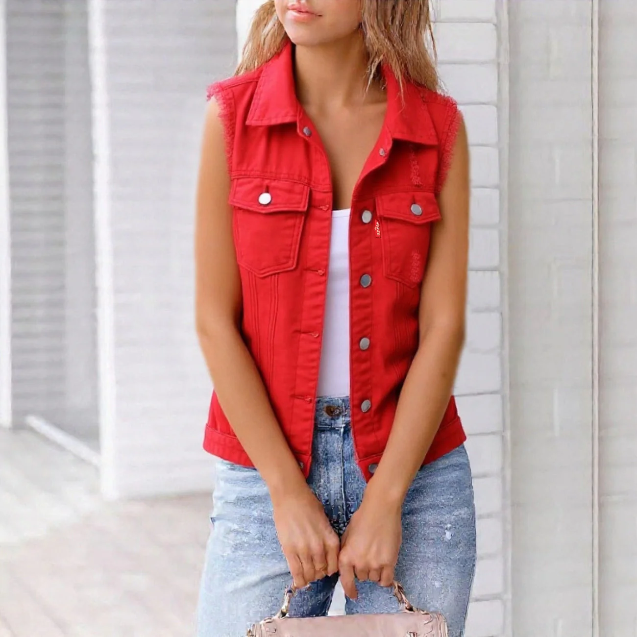 Sleeveless Denim Jacket - CLEARANCE SALE - Image 4