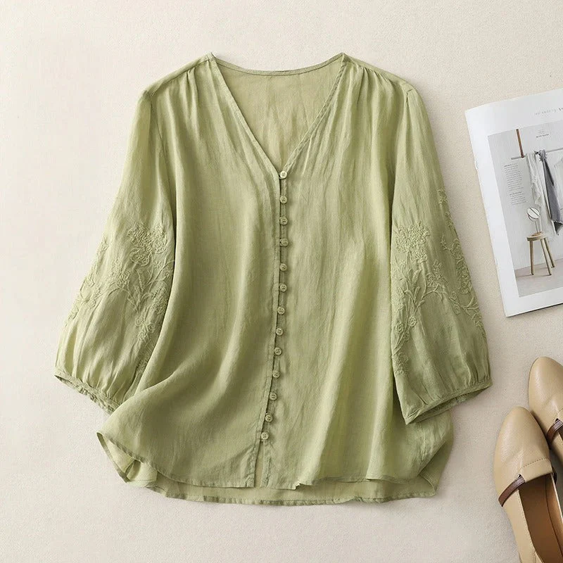 SOLANA LINEN BLOUSE - Image 3