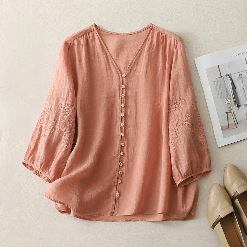 SOLANA LINEN BLOUSE - Image 4