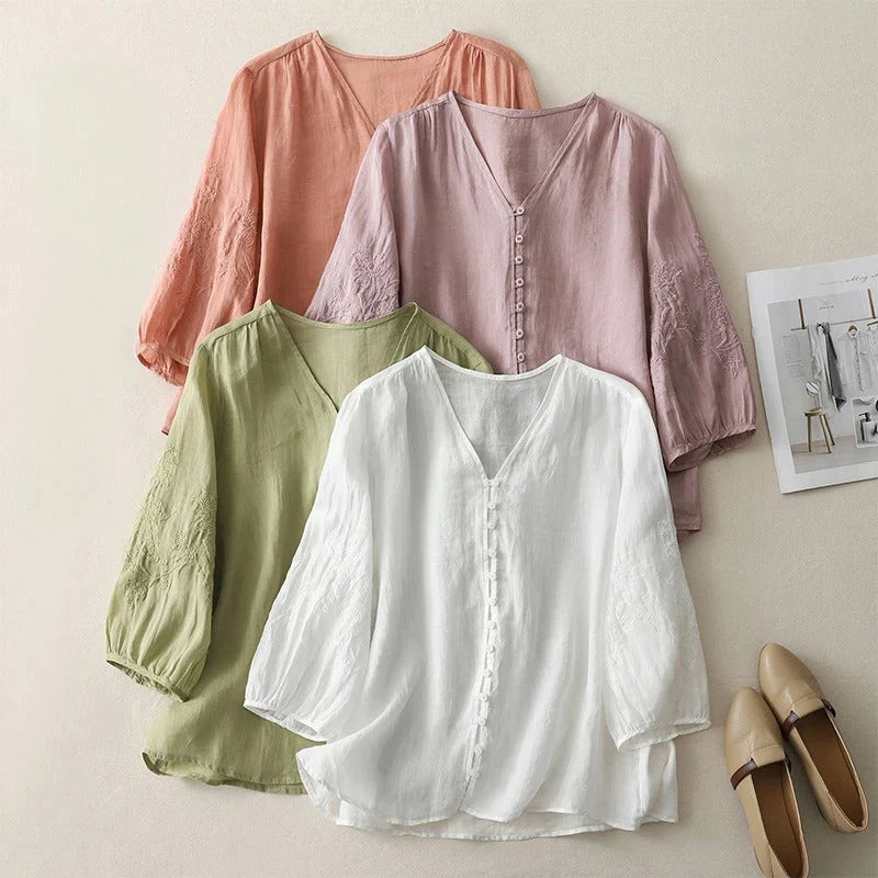 SOLANA LINEN BLOUSE - Image 5