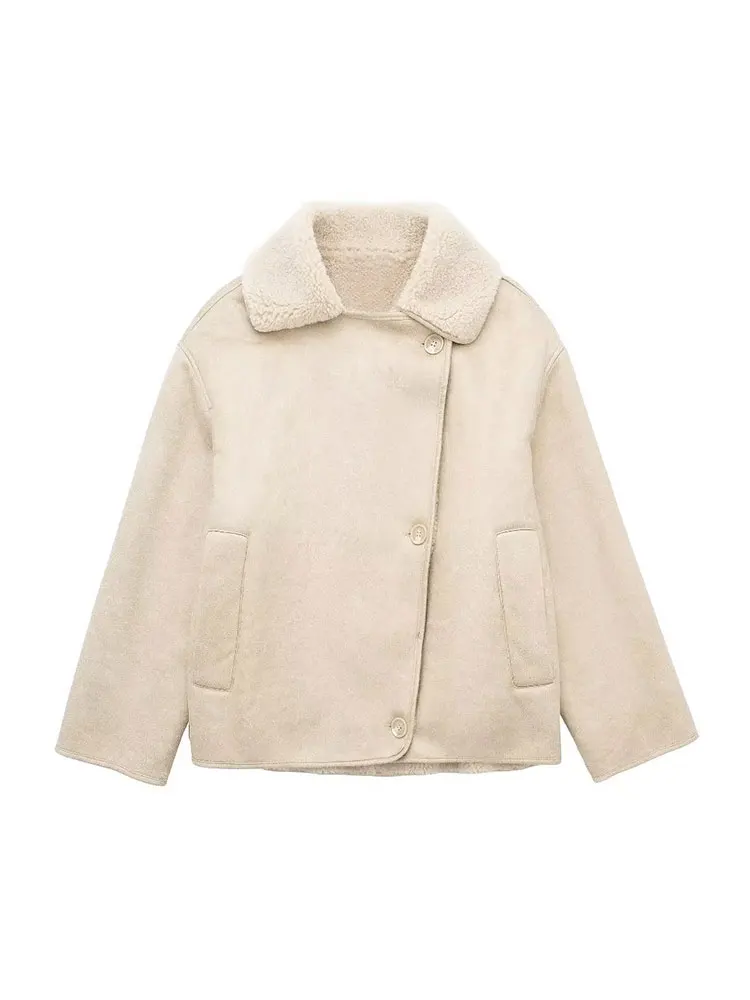 Sophie – Women’s Short Shearling Wool Jacket - Image 10
