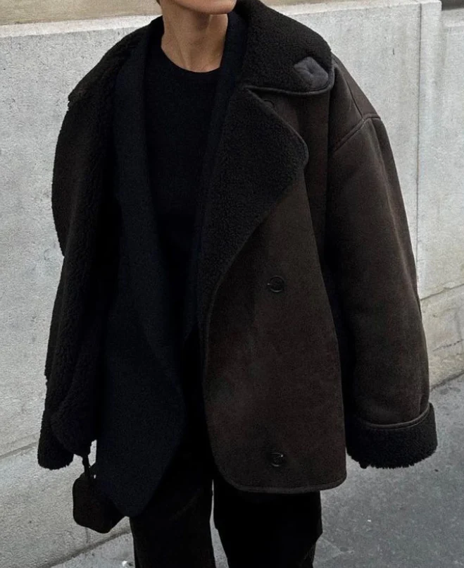 Sophie – Women’s Short Shearling Wool Jacket - Image 3